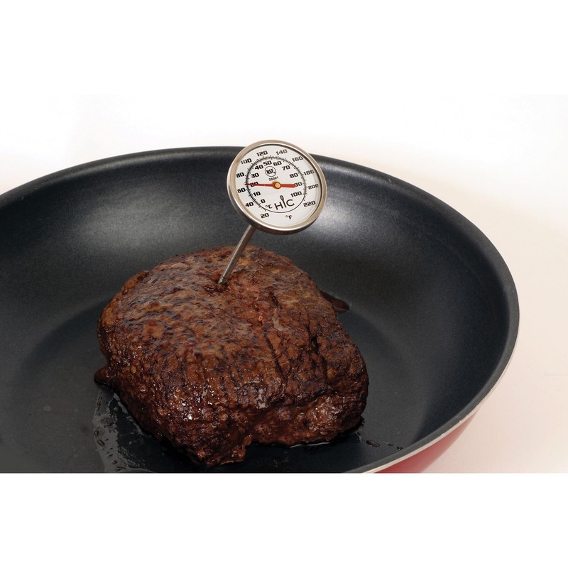 HIC Kitchen Roasting Instant-Read Meat Thermometer, Big Shatterproof Face, Stainless