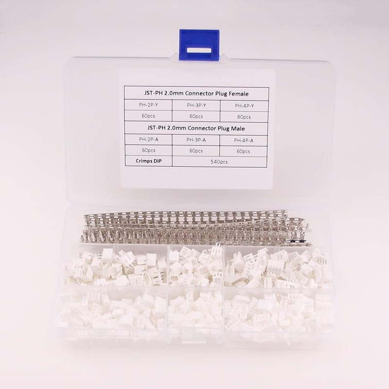 RFaha 900pcs JST-PH Kit 2.0mm 2/3/4 Pin Female Head Plug