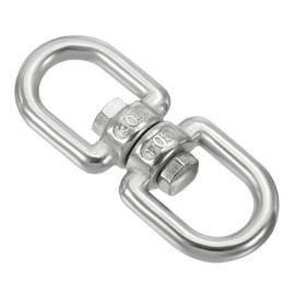 PATIKIL Double Ended Swivel Eye Hook M5 Working Load 163kg/359lbs, 304 Stainless Steel Eye to Eye Swivel Shackle Ring Connector for Marine Mooring Hanging