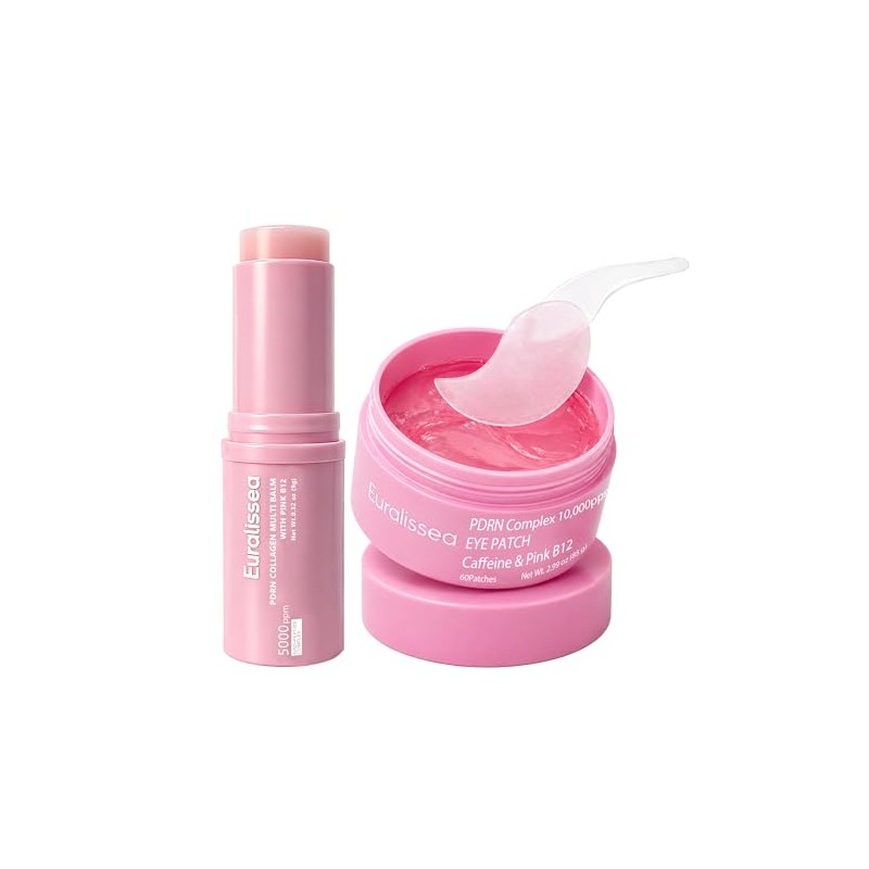 PDRN Collagen Multi Balm Stick & Eye Patches Set, Pink