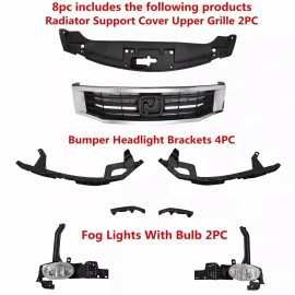 Unbranded For Honda Accord 2008-2010 Front Bumper Upper Grille Fog light Radiator Cover