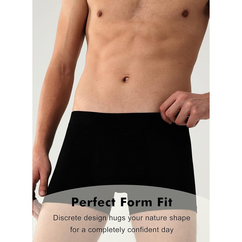 Battewa Cotton Incontinence Underwear for Men Front Absorbent Protective Boxer