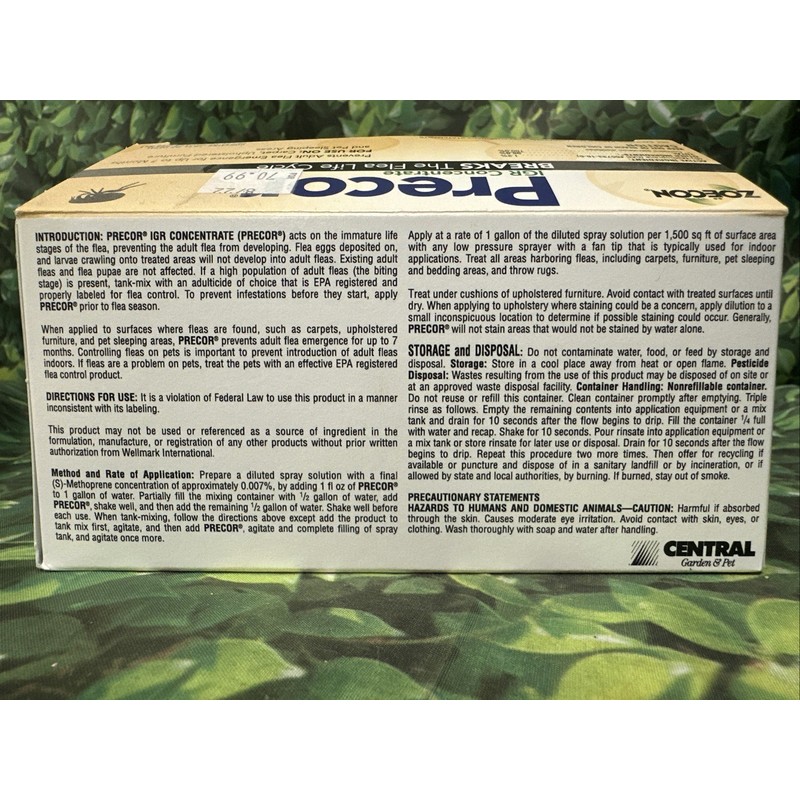 Zoecon 1 oz Bottle Precor IGR Insect Growth Regulator Flea