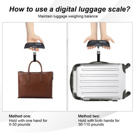 2-Pack Travel Digital Luggage Scale - Portable Luggage Scale -Luggage Scales for Suitcases - Ideal for Travel Scale Luggage Weight - 110LB/50KG, includes Battery - Temperature Display Luggage Scale