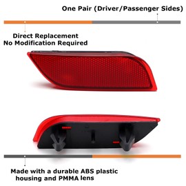 iJDMTOY Dark Red Lens Rear Bumper Reflector Lenses Compatible With Subaru WRX STI Impreza Crosstrek Ascent, OE-Spec LH RH Assembly