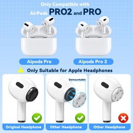 4 Pairs Clear Replacement Ear Tips for AirPods Pro 2nd/1st Generation with Portable Storage Box & Cleaner Pen,Noise Reduction Holewith & Built-in dust Guard Screen