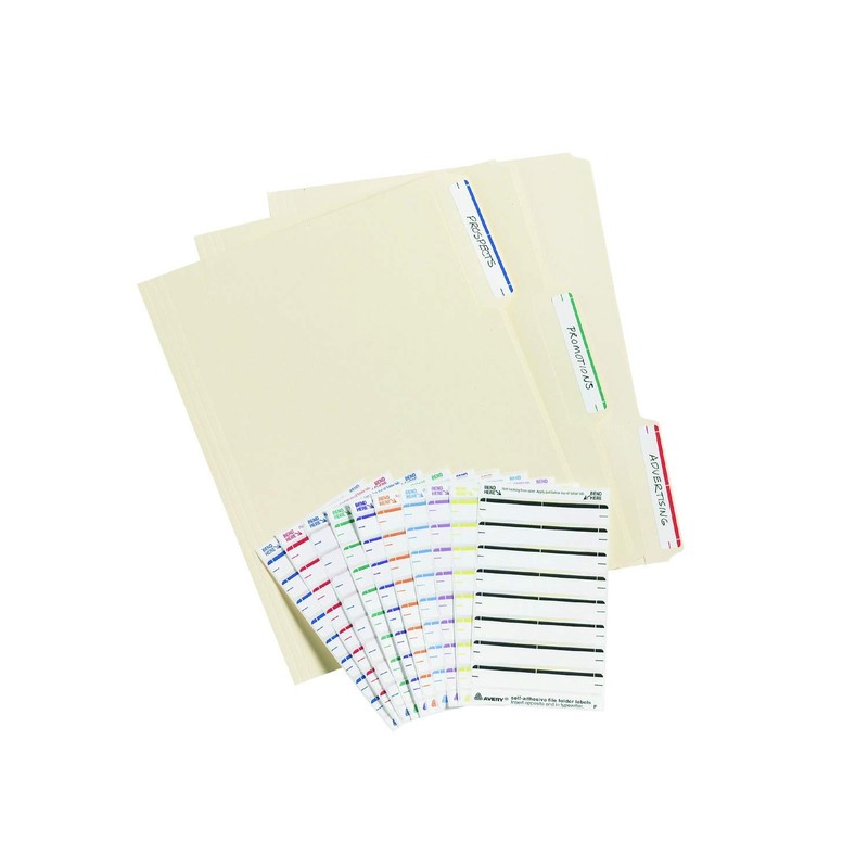 Avery File Folder Labels, 3-1/2" X 1/3", Blue Bar, Pack