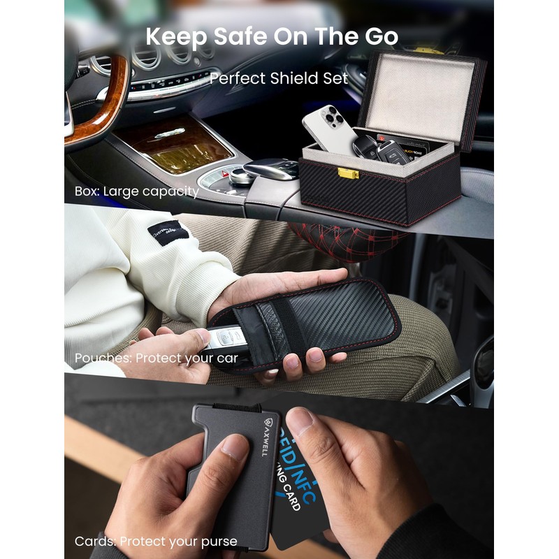 WHonor Faraday Box with Pouch 2 Pack for Car Keys