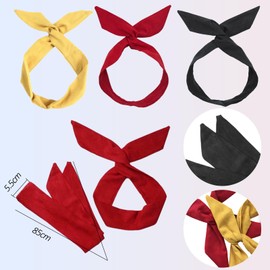 3Pcs Bow Tie Wire Headband Ladies' Headbands Adjustable Solid Color Flexible Girls Hair Accessories for Women Uk and Girls