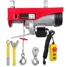 2200 Lbs 14ft Single Cable 1600W 110V Electric Hoist with Wired Remote Control Pure Copper 40ft Attic Lift Model D0100HPUFBUDefault: Default