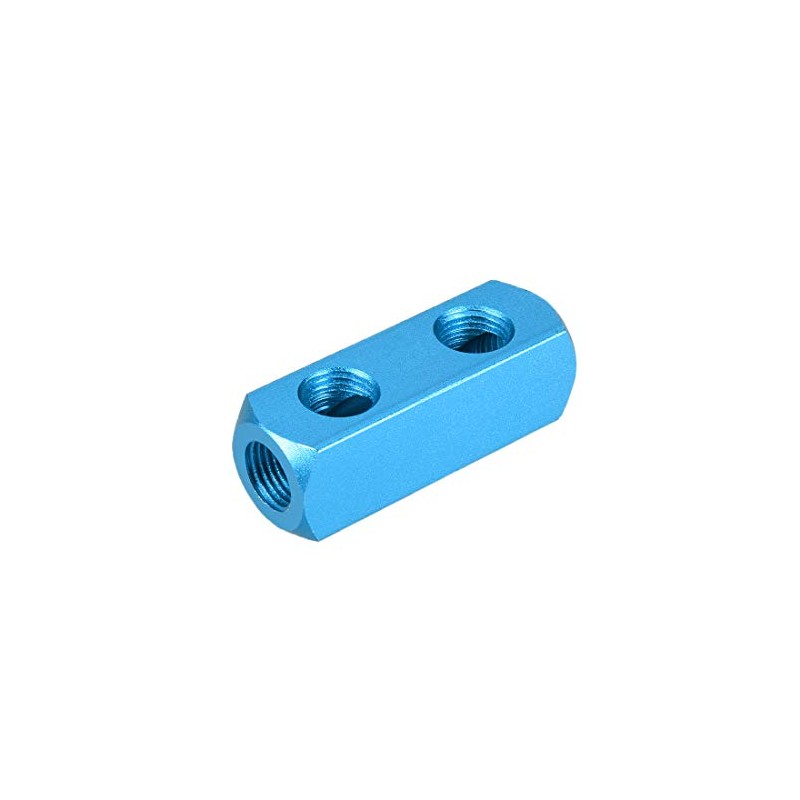 sourcing map G 1/4" Thread 5 Ports 2 Way Manifold