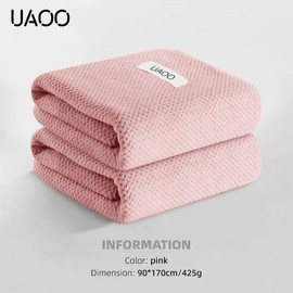 UAOO Bath towel 2 sets ultra soft high absorbent bath towel Fast drying coral velvet towel Body sports Yoga SPA fitness beach towel - Color: 2pcs GN