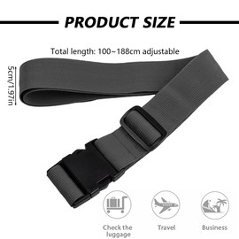 Luggage Strap YUTOU Pack of 2 Luggage Straps Long Luggage Strap Luggage Strap Travel Luggage Strap Backpack Strap with Adjustable Buckles (Black)