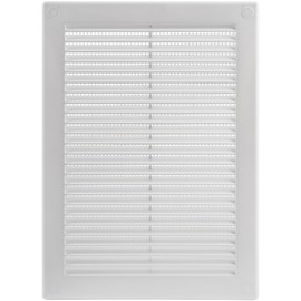 Ecopro Vent / 5'' x 8'' Inch Opening Measurement / White Vent External Grille with Protective Mesh - Lightweight Plastic Register / Cover Indoor Outdoor Soffit Vent - 7x10 Outer Measurement