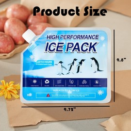 Reusable Ice Packs for Cooler, 4 Pack Freezer Ice Packs, Cooler Ice Packs for Cooler Bag Backpacks, Lunch Box, Cooler Bag, Keeps Food Cold Fresh