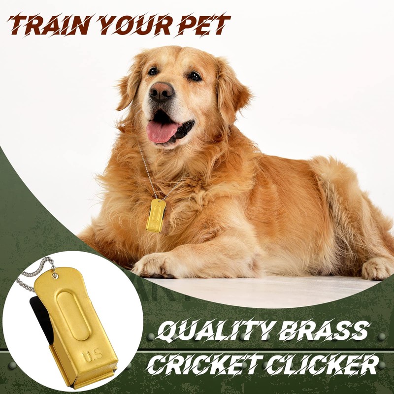Jenaai 3 Pieces Brass Pet Training Clicker Dog Necklace Signaling