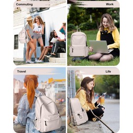 White Backpack for Women Men, Waterproof High School Bookbag, Lightweight Casual Travel Daypack, Mini Classic Basic College Backpack, Middle School Bag for Teen Girls Boys Small Cute Laptob Backpack