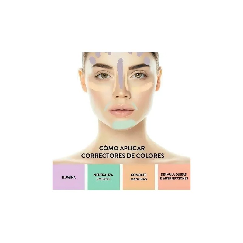 Paleta Correctores Universo en Linea 15 Tonos Crema Larga Duración