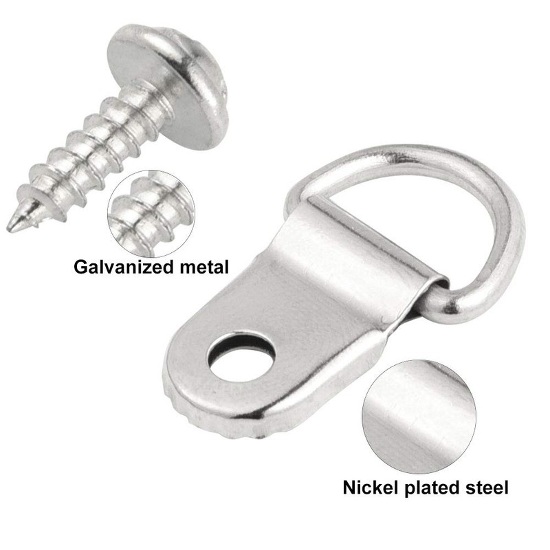 KUUQA 50 Pack D Ring Picture Frame Hanging Hangers with