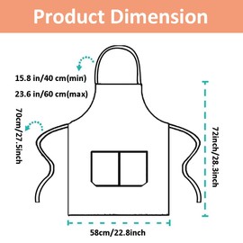 haoyuan Chef Apron, White Apron with 2 Pockets, Unisex Adjustable Apron, Anti-Fouling Aprons for Men, Women, Professional Kitchen Apron for Kitchen, Gardening, Restaurant, Barbecue, Coffee