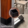 Mcoser 10Pcs Black Square Plastic & Rubber Non-Slip Furniture Leg