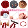 TOAOB 1400pcs Pearl Beads Red Round Loose Imitation Pearls Acrylic