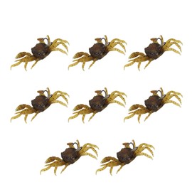 8Pcs Artificial Crab Bait 13cm 33.5g Simulation Crab Soft Lure Fishing Bait with Hooks for Freshwater Saltwater Yellowish Brown