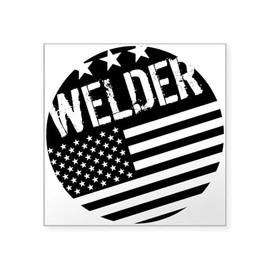 CafePress Welder: Black Flag (Circle) Sticker Square Bumper Sticker Car Decal