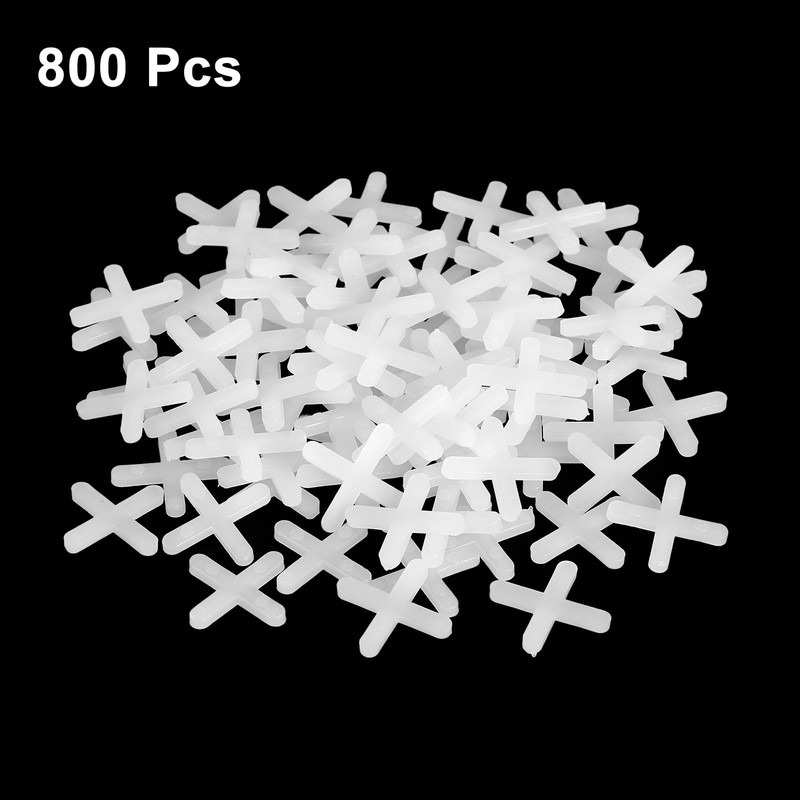 sourcing map 800Pcs Tile Spacers, 3mm 1/8" Cross Shape Wall