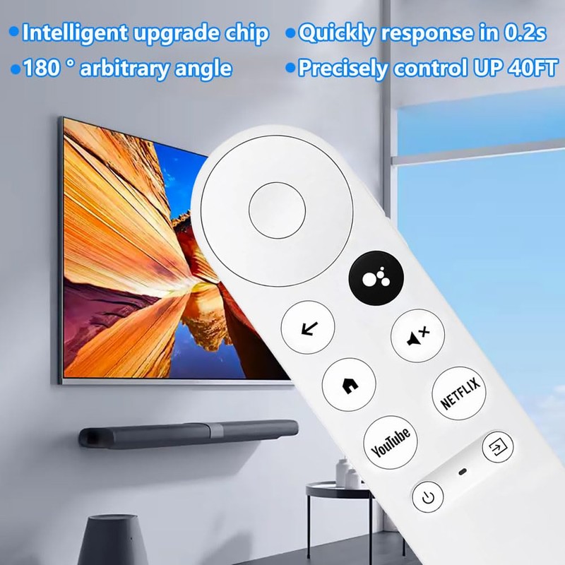 Upgrade Voice Remote for Google Chromecast 4k Snow TV, G9N9N