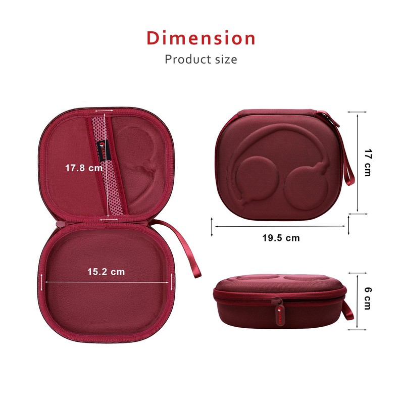 XANAD Headphones Case for Soundcore H30i Wireless On-Ear Headphones (Red)