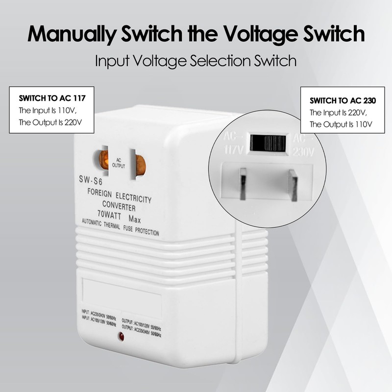 Voltage Converter 70W 110V/120V to 220V/240V Step Up Down Travel