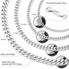 KRKC&CO Men’s Bracelets, Flat-Cut Cuban Link Bracelet Stainless Steel 3mm,