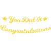iwiio Gold Congratulations Banner You Did It Bunting For Graduation 2025 Congratulations Decorations Retirement Anniversary Wedding Party Supplies