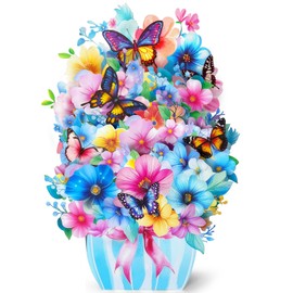 Hierein Butterfly Flower Birthday Cards for Women, 3D Pop Up Happy Birthday Cards for Female, Pop-up Gift Bouquet Greeting Cards for Daughter Wife Sister Mum Granddaughter Auntie, Get Well, Thank You