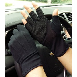 Mens Womens Driving Gloves Fingerless Cycling Gloves Summer Sun UV Protection Gloves Half Finger Mittens Non-Slip Motorcycle Gloves Sunblock Mittens for Biking Riding Running Climbing Hiking Camping