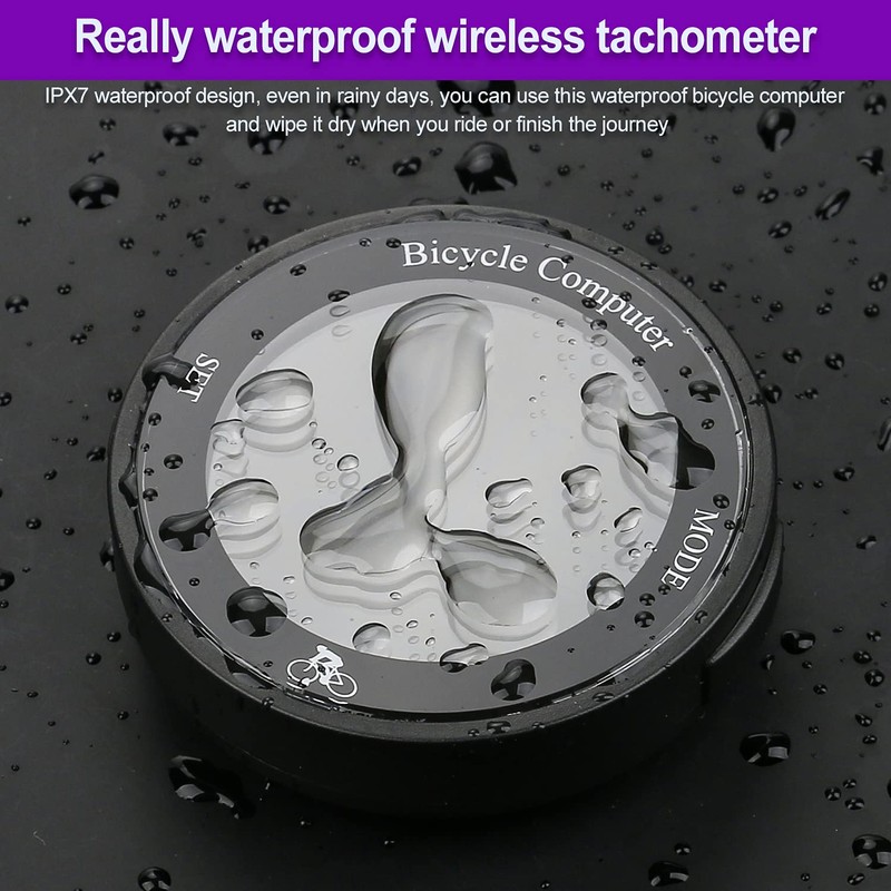 Lurowo Bike Computer Wireless, 24 Function IPX67 Waterproof Bike Speedometer
