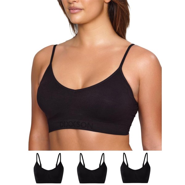 DIXXSON Pack of 3 Women's Bralette Bra Soft Padded Adjustable
