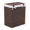 Seville Classics Premium Handwoven Portable Laundry Bin Basket with Carrying