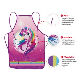 ROTH Unicorn Portrait Apron for Children from 4-10 Years with Pocket - Mud Coat, Craft Apron, Painting Apron, Unicorn Portrait