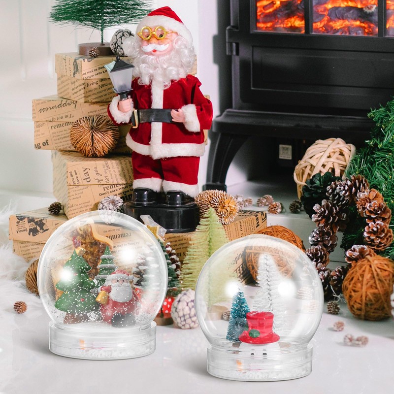 Operitacx 10-Piece 2 36 Inch Snow Globe Set Clear Christmas
