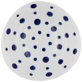 Hasamiyaki 32549 Indigo Aidama Transformation Small Bowl, Indigo Dyed Polka Dots
