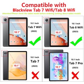 Dlahaby Case for Blackview Tab 7 WiFi/Blackview Tab 8 WiFi,PU Leather & Hard Clear PC Protection Flip Cover with Stand Function for Blackview Tab7 Wifi / Tab8 Wifi Tablet,light blue