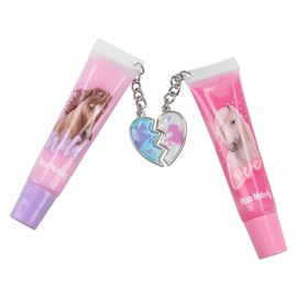 Depesche 13268 Miss Melody BFF Lip Gloss Set, 2 Shiny Lip Glosses in Pink and Purple, with Fruity Fragrances and Heart Pendant