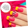 SAFIGLE 4 Pcs Crescent Shaped French Tip Nail Art Stickers