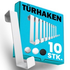 Menz Menz Trhaken zum Einh?ngen - 10 Stck robuste Kleiderhaken Tr in Wei?, einzeln verwendbare Haken zum Einh?ngen, formstabile Trhakenleiste, Trgarderobe mit hoher Tragkraft