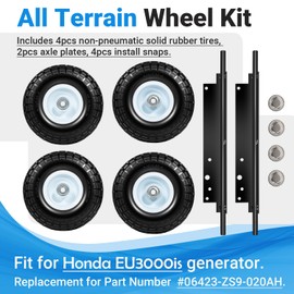 All Terrain Wheel Kit, Fit for Honda EU3000is Generator, Solid Never Flat Tires, Replacement for 06423-ZS9-020AH
