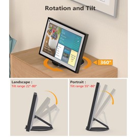 Laivli Swivel and Tilt Stand for Echo Show 15 & Echo Hub, with 360 Degree Rotatable Base, Easy Switch Device in Portrait and Landscape Orientations