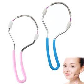 EUYKQNOI 2 Stück Gesichtsepilierer, Frühlings Gesichtsepilierer, Manueller Tragbarer Kunststoff Epilierer,Edelstahl Epilierer, Für Gesichtshaarentfernung,Stirn,Wange,Oberlippe,Pink und blau