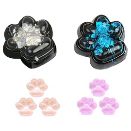 MUNSKT 4-Pack Starry Sky Cat Paw Squishy Set – 2 Large + 2 Packs Mini (3pcs Each) Fidget Toys – Stress Relief Sensory Gifts for Kids & Adults, Party Favors & Relaxation(Random Color）